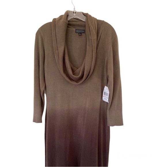 Connected Apparel Sweater Dress Taupe/Brown Sz XL - Picture 2 of 7